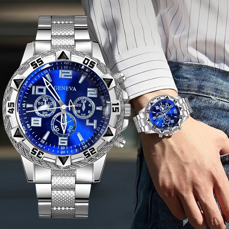 Luxury Watch Under 20000 - Мужские кварцевые часы с серебристым ремешком
