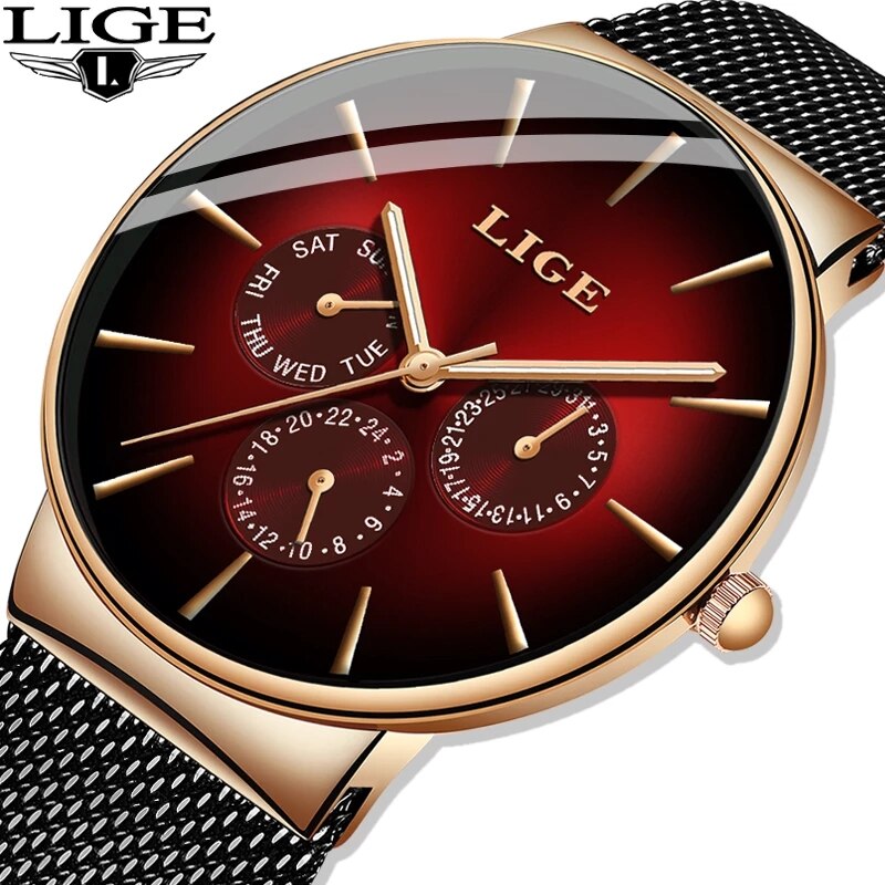 Новые модные мужские часы LIGE – обзор и цена Dress Watch Ultra Thin