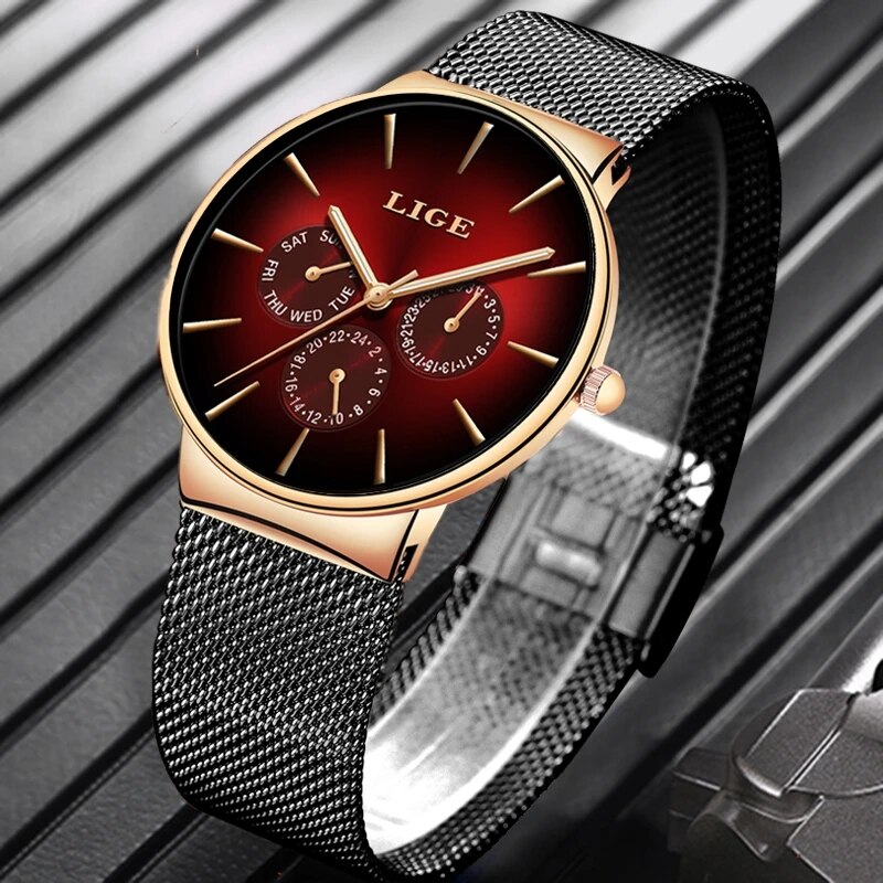 Новые модные мужские часы LIGE – обзор и цена Dress Watch Ultra Thin